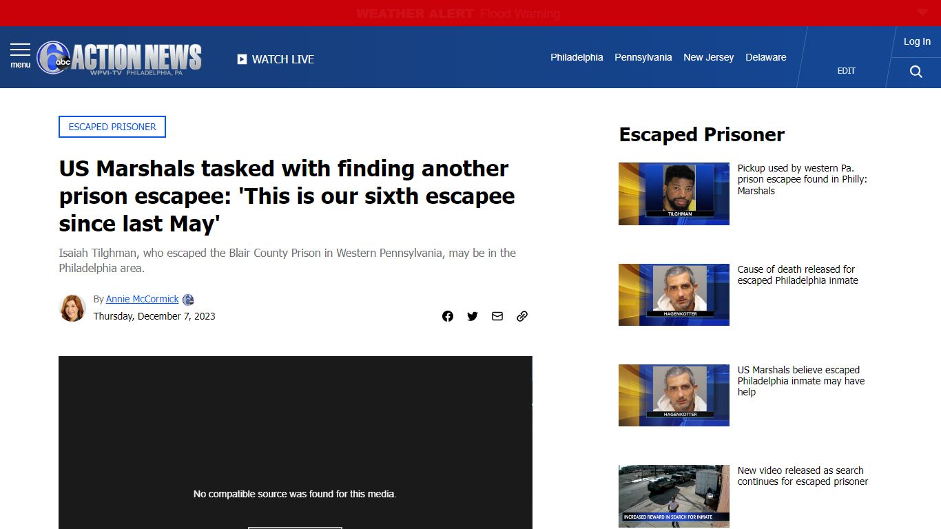 US Marshals tasked with finding another prison escapee: 'This is our ...